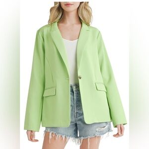 Lush Women’s Single Button Blazer in Opaline Green Size XS